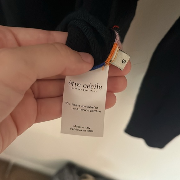 être cécile Rainbow and Dark Navy Blue Wool Sweater - Picture 5 of 6